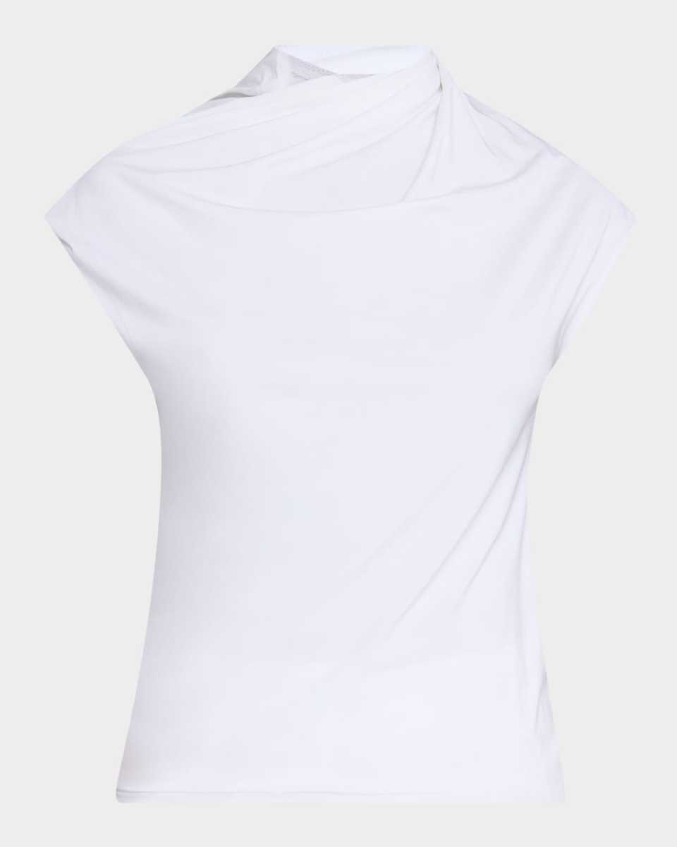 Twist Draped High-Neck Top